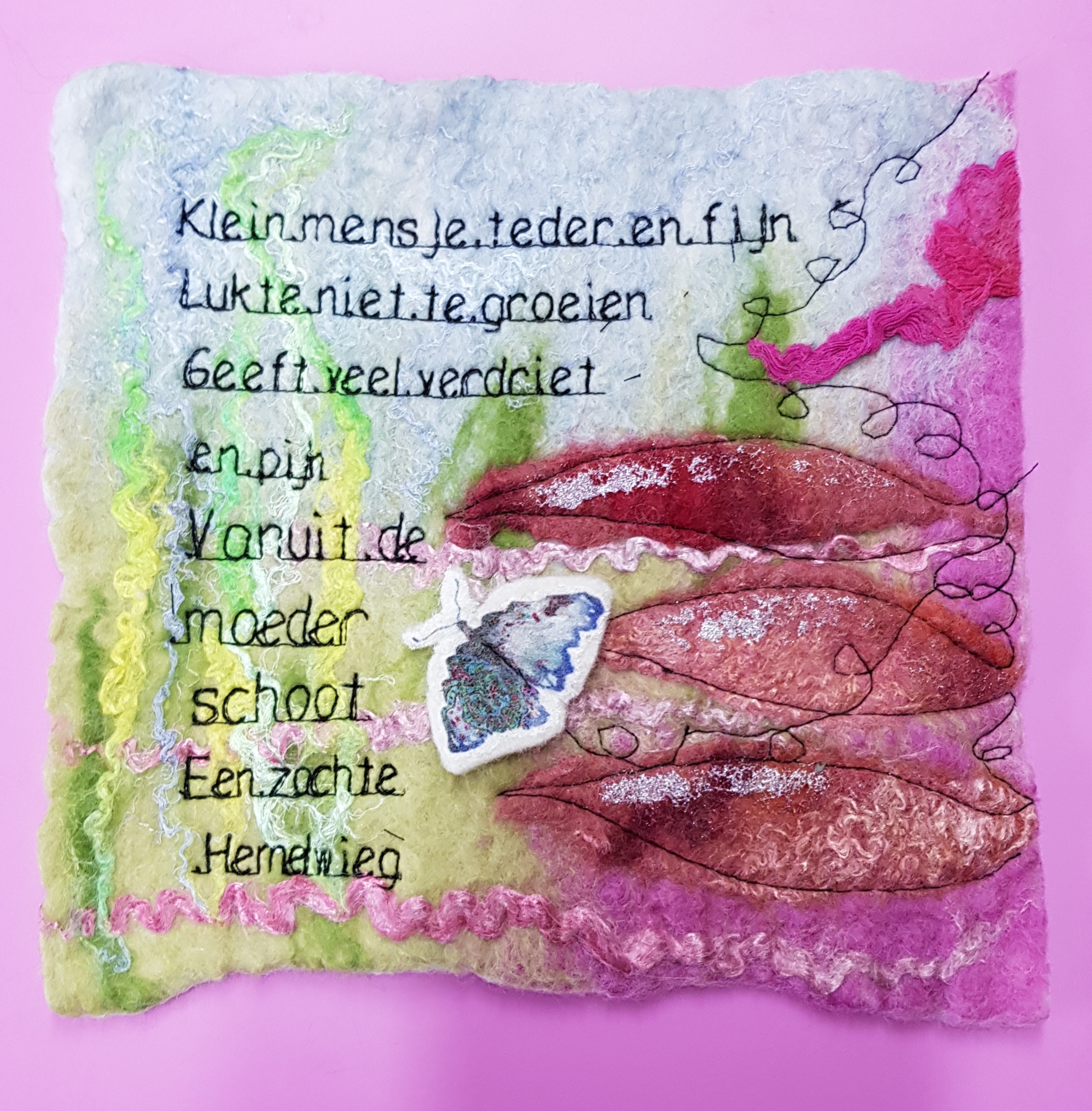 Vilt met gedicht